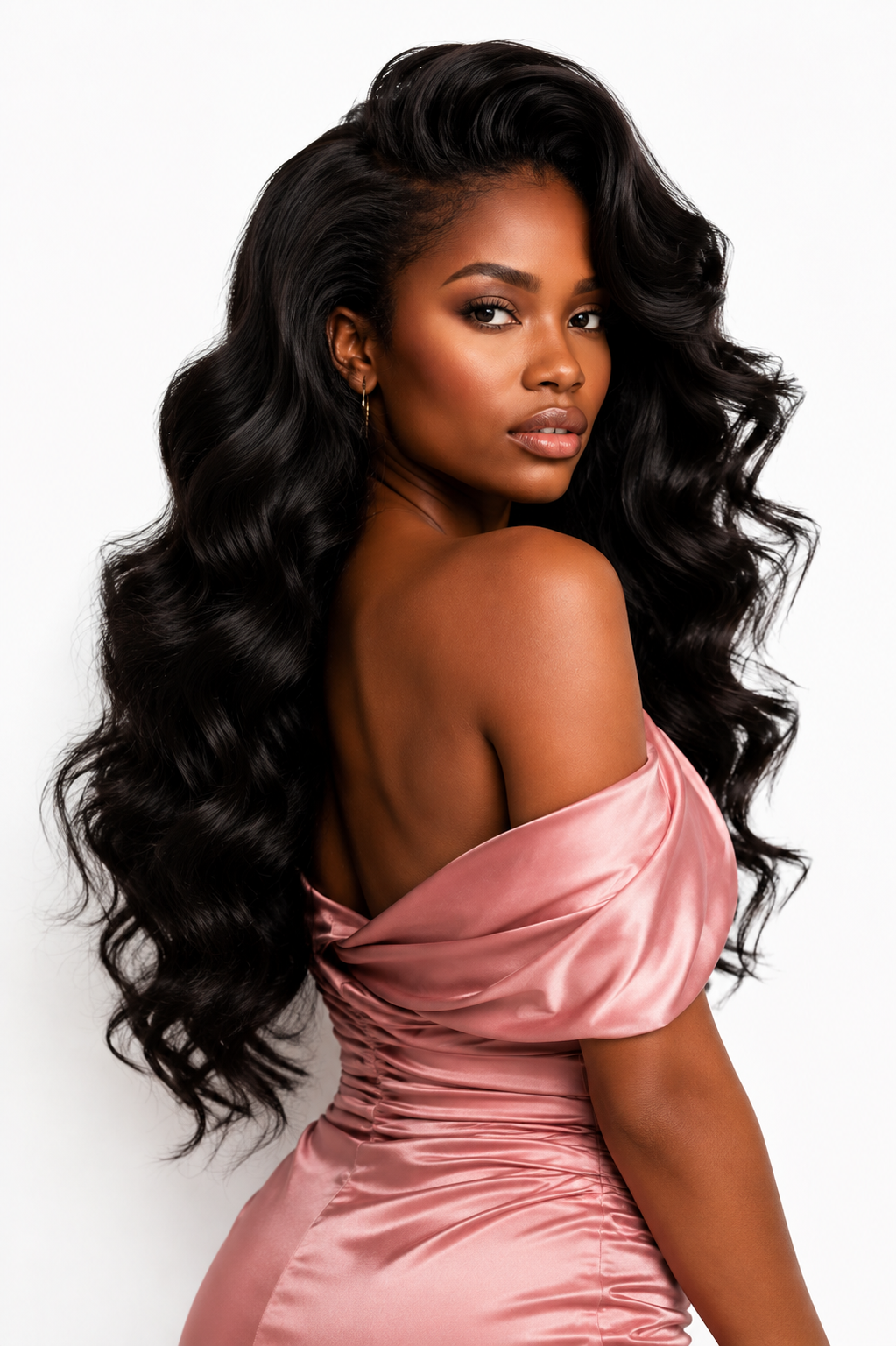 Body wave flip over half wig