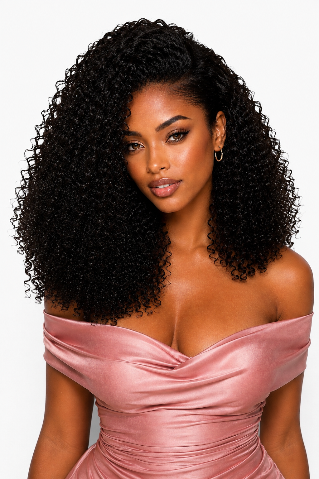 Deep Curly Flip Over half wig