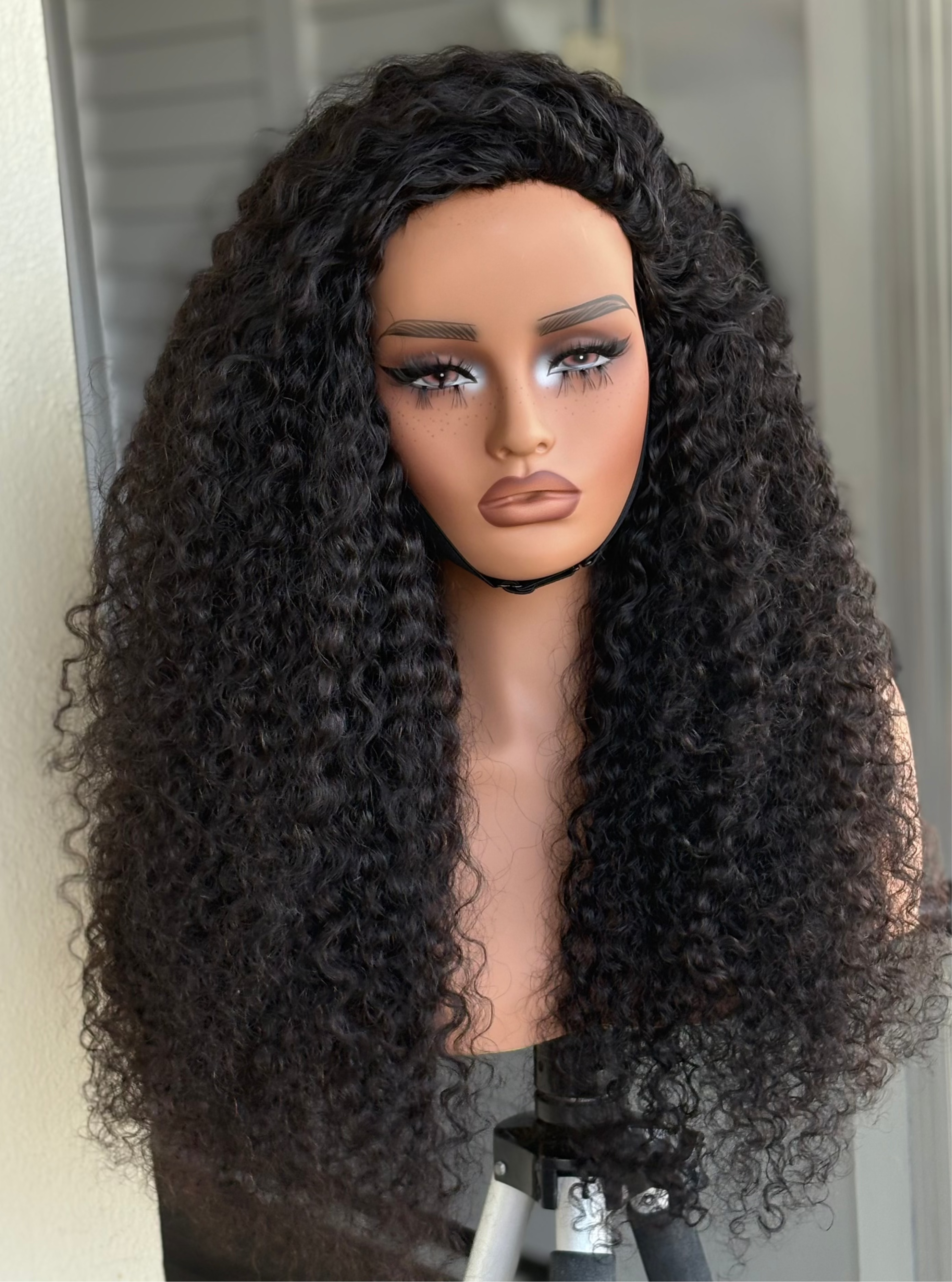Deep Curly Flip Over half wig